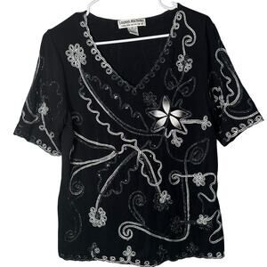 Lauren Michelle Embroidered Shirt Size XL